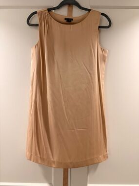 Theory Beige Sleeveless Mini Shift Dress